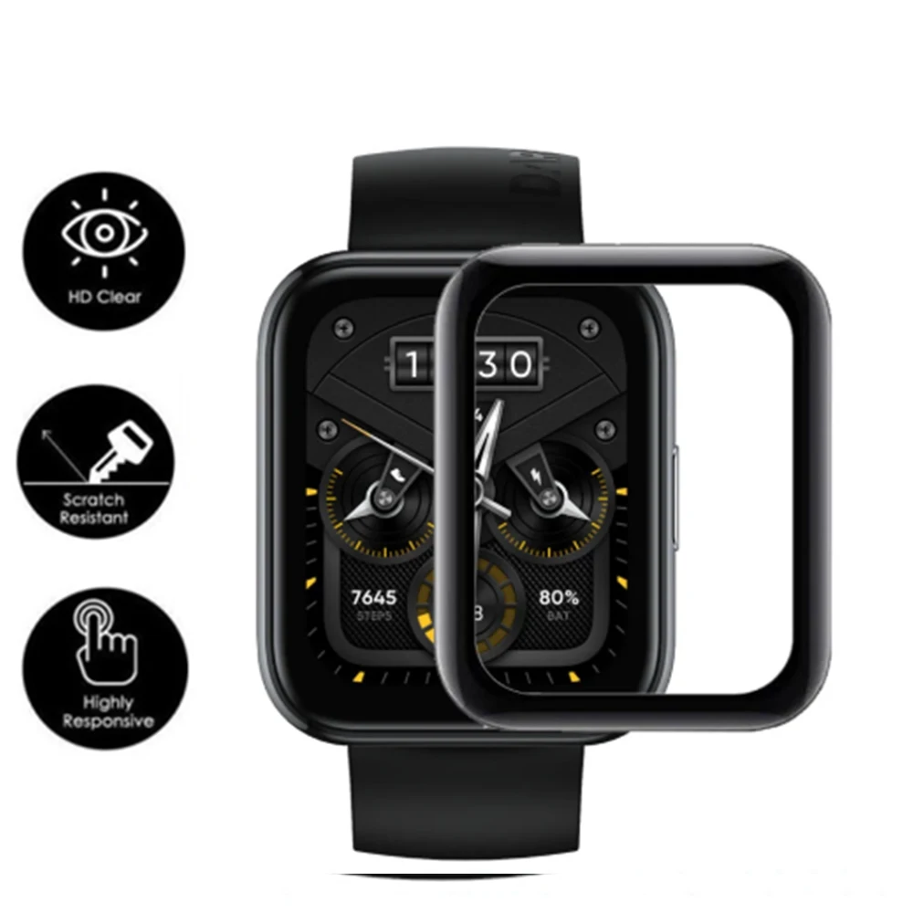 

2pcs Screen Protective Film For Realme Watch 2 Pro SmartWatch Clear 3D Fibre Transparent Film Ultra-thin Full Cover Accessories