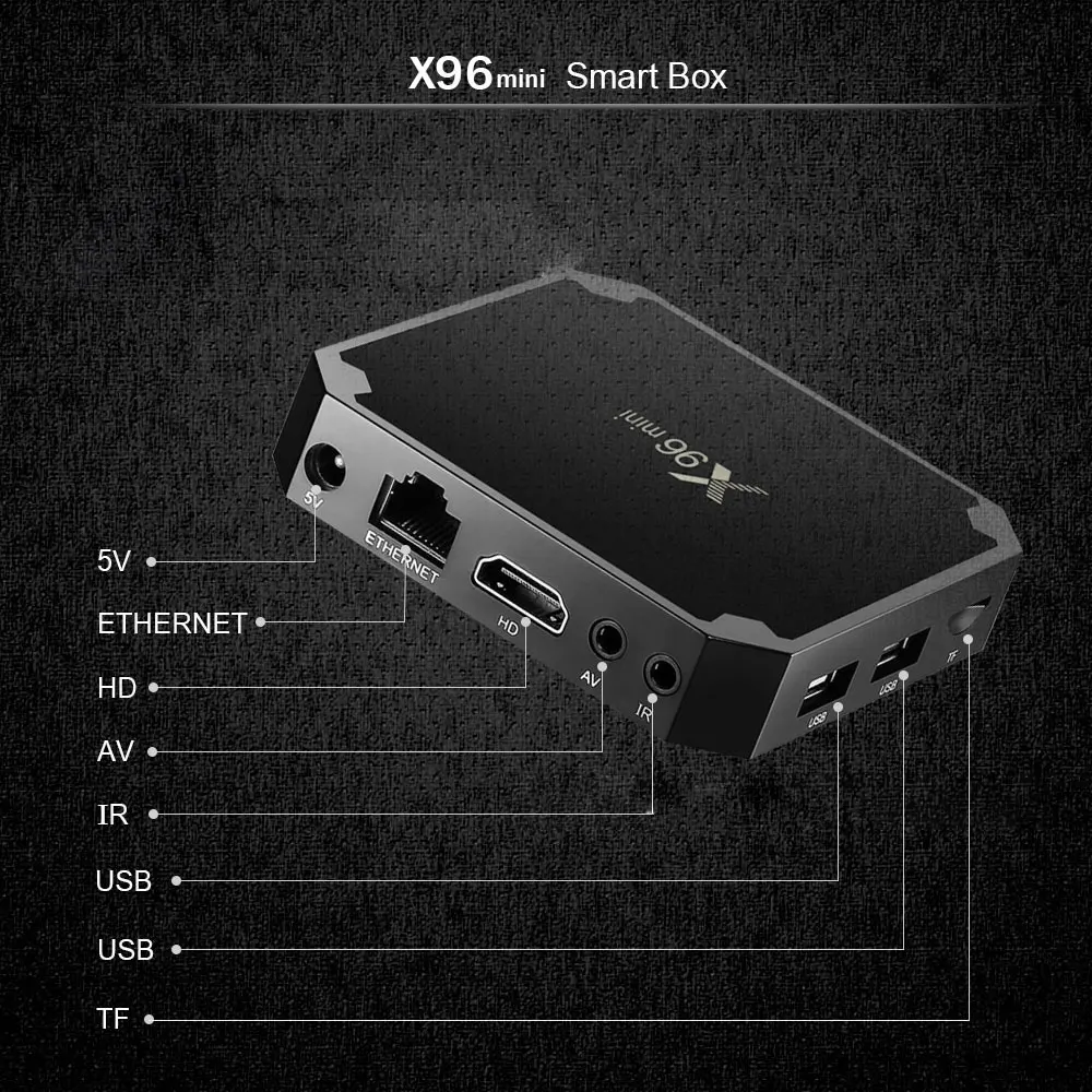 X96 мини компьютерной приставки к телевизору S905W 2 Гб + 16 ГБ Android 7 1 Tv Box 4K Smart сетевая