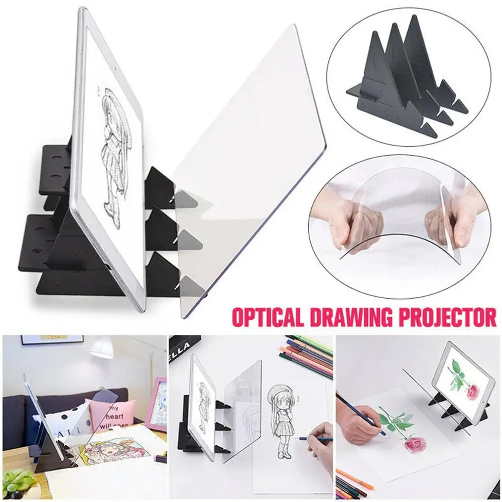 Optical Imaging Drawing Board Lens Sketch Mirror Reflection Dimming Bracket Holder Painting Plate Tracing Table Plotter | Канцтовары для