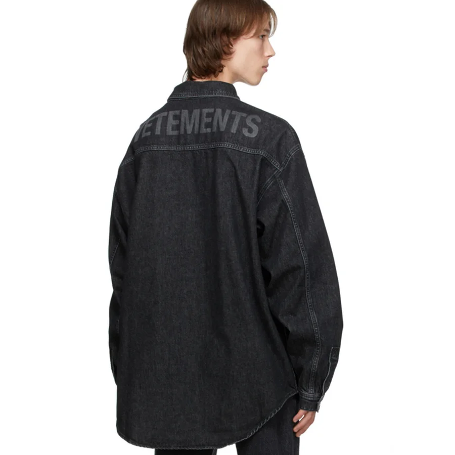 

Vetements Denim Jacket Women Big Logo Behind Cowboy VTM Coat Jean mens clothing streetwear japanese fashion