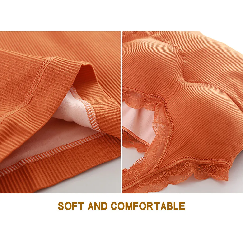 Женское бархатное термобелье кружевной жилет плотная мягкая чашка Женский