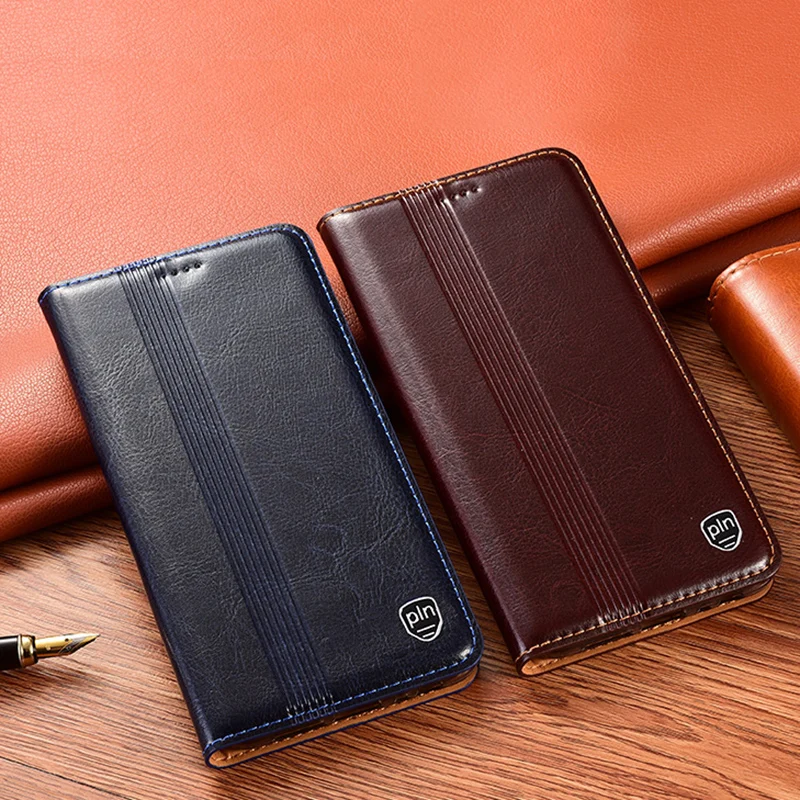 

Luxury Genuine Leather Case Flip Cover for Realme Narzo 30 30A Magnetic Wallet Phone Cover