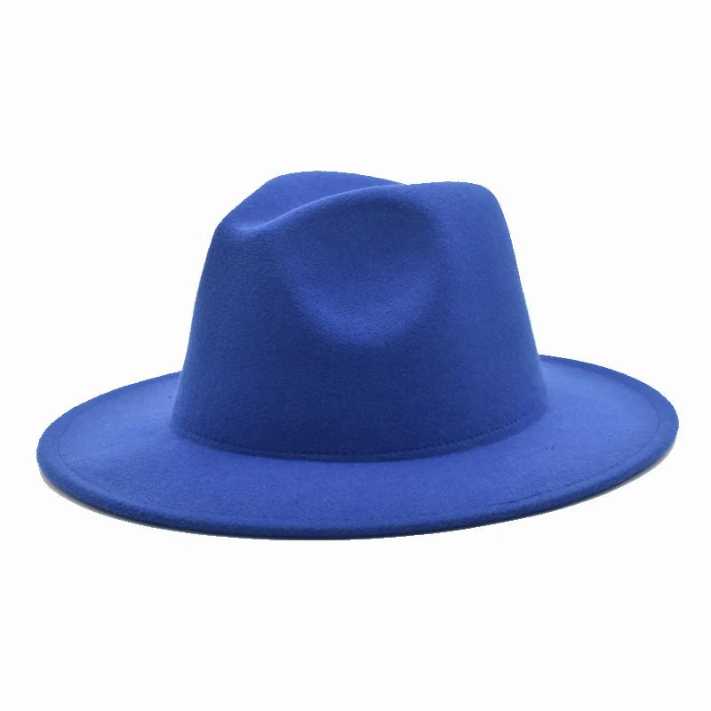 2020 New Fashion Ladies Fedora Hat Men's Fashion Jazz Hat Summer Spring Black Wool Blended Hat Outdoor Leisure Hat F64