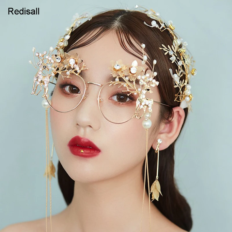 Модные сказочные очки в стиле &quotЛолита&quot головные уборы цветы лось олень оправа