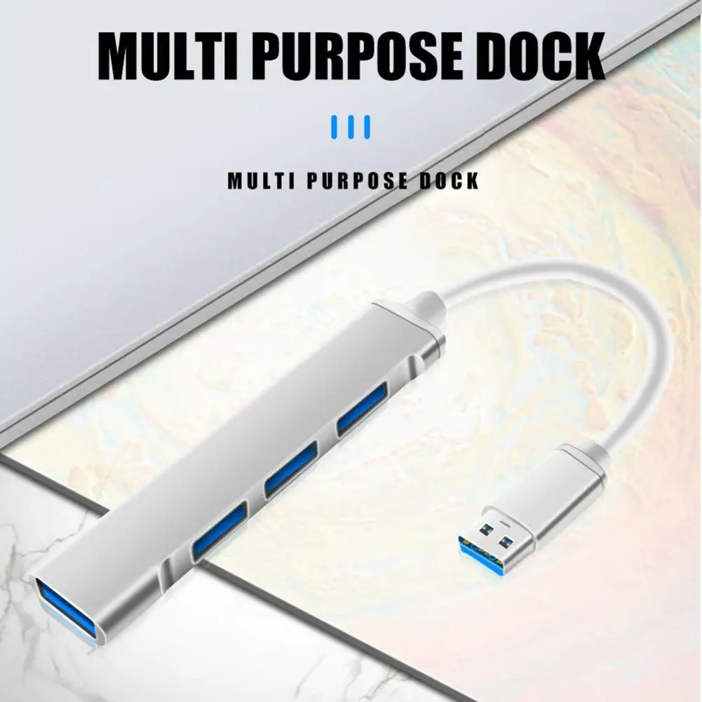 

Portable 4 Ports USB 3.0 Hub Extension Cable Splitter for Phone Computer Pad High Speed Cable Splitter Aluminum Alloy for PC