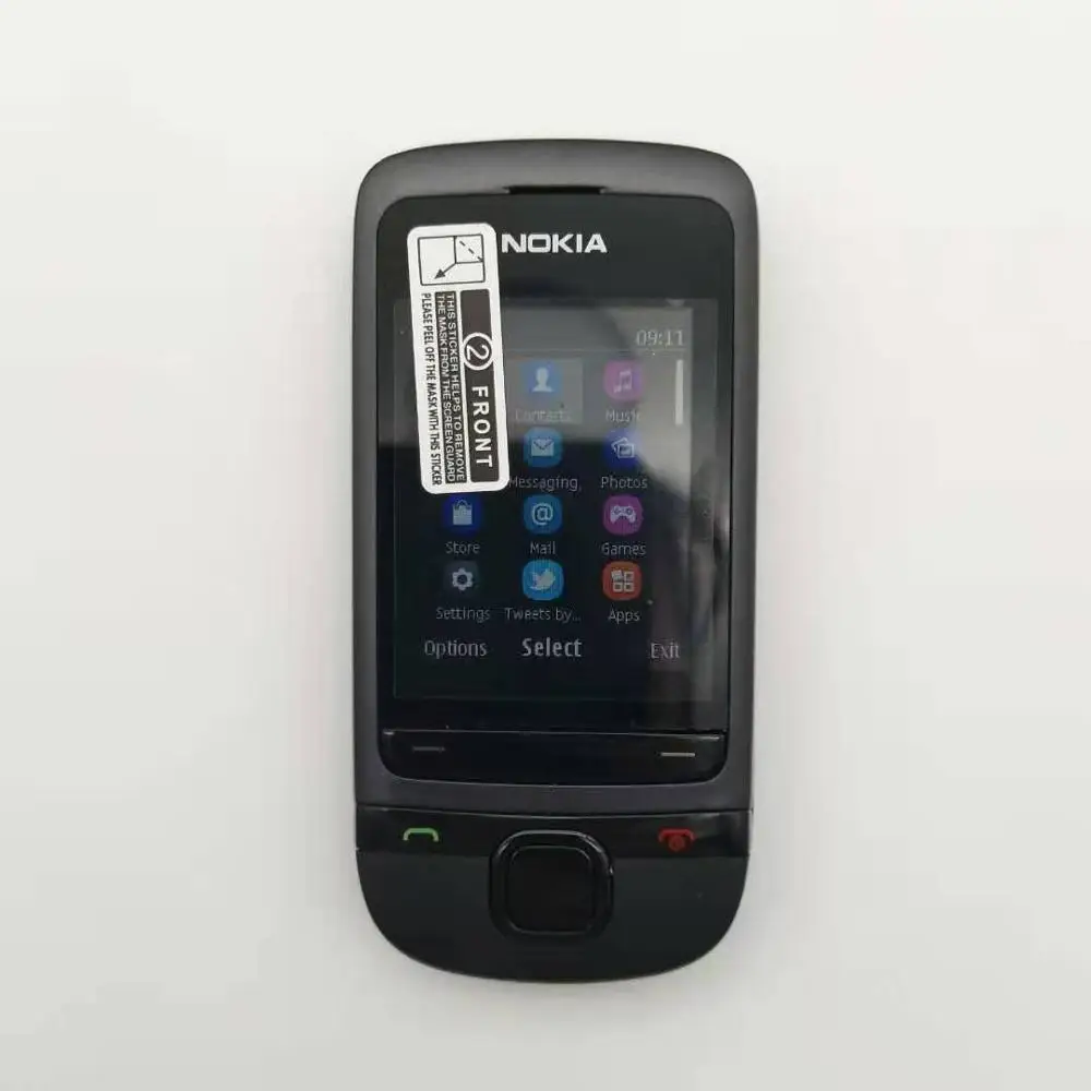 Grey C2-05 разблокированный Nokia C2-05 слайд сотовый телефон Bluetooth Восстановленный - Цвет: Grey