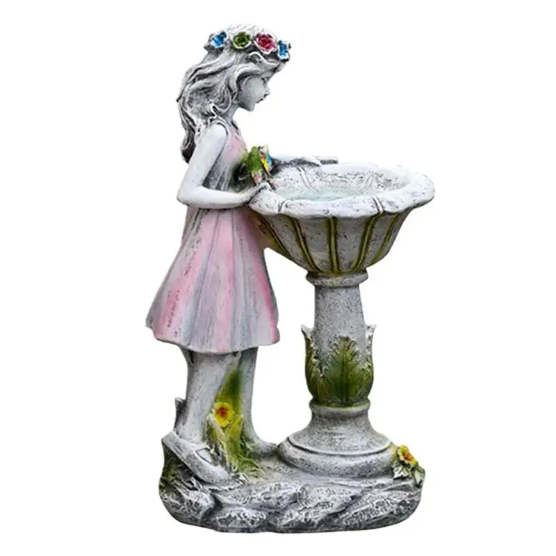 

new listing Solar Garden Statue Solar Power Fairy Sculpture Resin Angel Figurines for Outdoor Garden Decoration