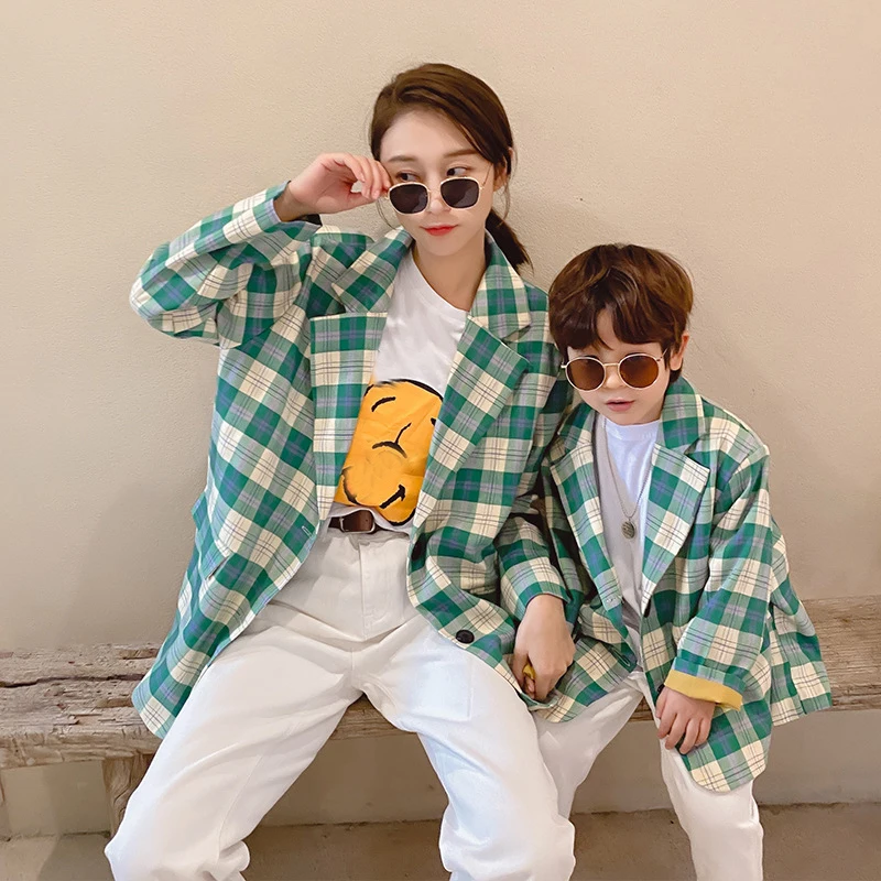 

New Mother Kids Business Suit Mommy and Me Clothes Children Outerwear Coat Family Matching for Baby Girl Boy Clothes Jackets