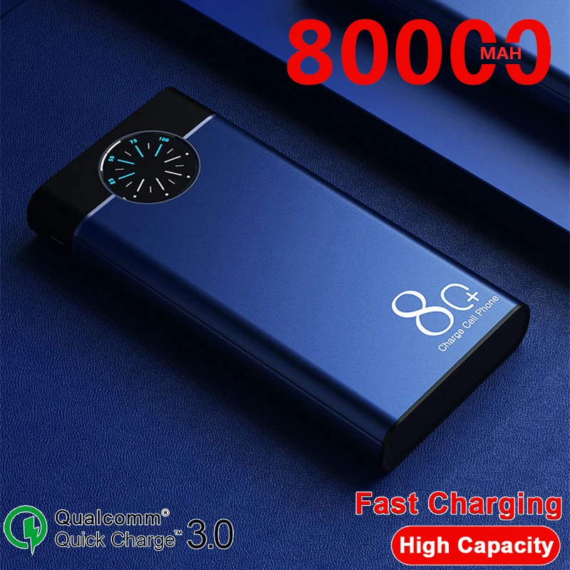 80000mah powerbank portable smartphone charger large capacity 2usb led lamp external battery powerbank for xiaomi iphone samsung free global shipping