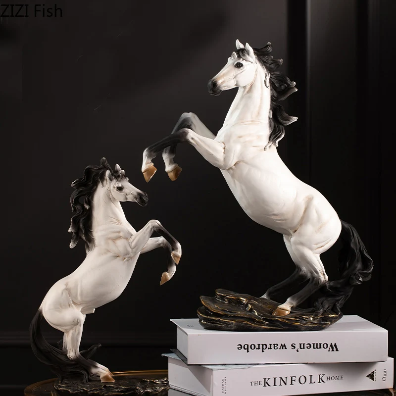 

Nordic Resin Horse Sculpture Decoration Living Room Study TV Cabinet Desktop Decoration Simulation Animal Statue Home Decoration