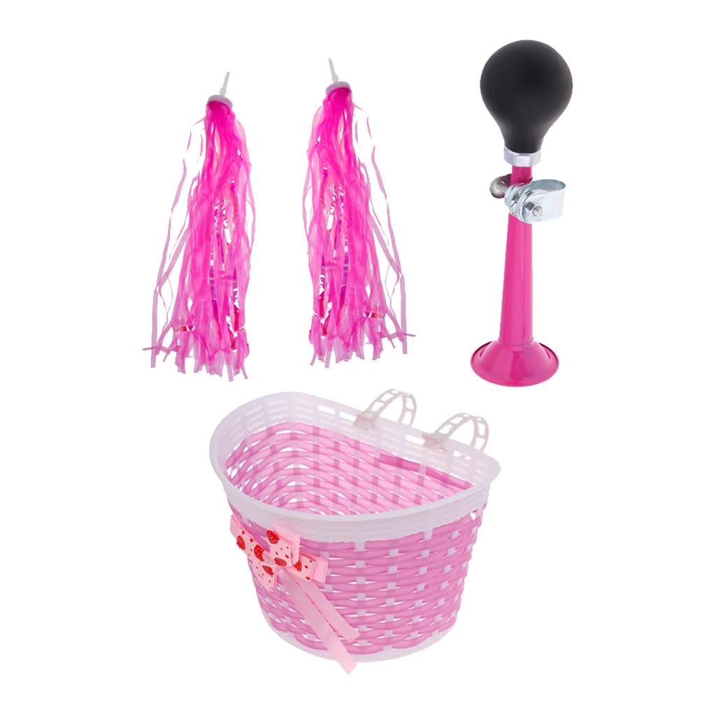 Hooter Honking Horn  Bike Scooter Basket Streamer Tassel Pink Purple