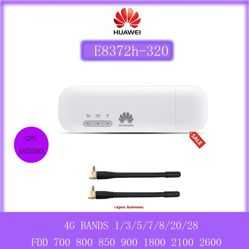 Huawei разблокировать E8372h 320 150 Мбит/с USB Wi Fi 4G модем плюс 2 шт. антенны и usb адаптер|usb