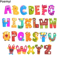 cute letters clothing thermoadhesive patches set funny iron on patches on clothes thermal transfer stripe stickers applique