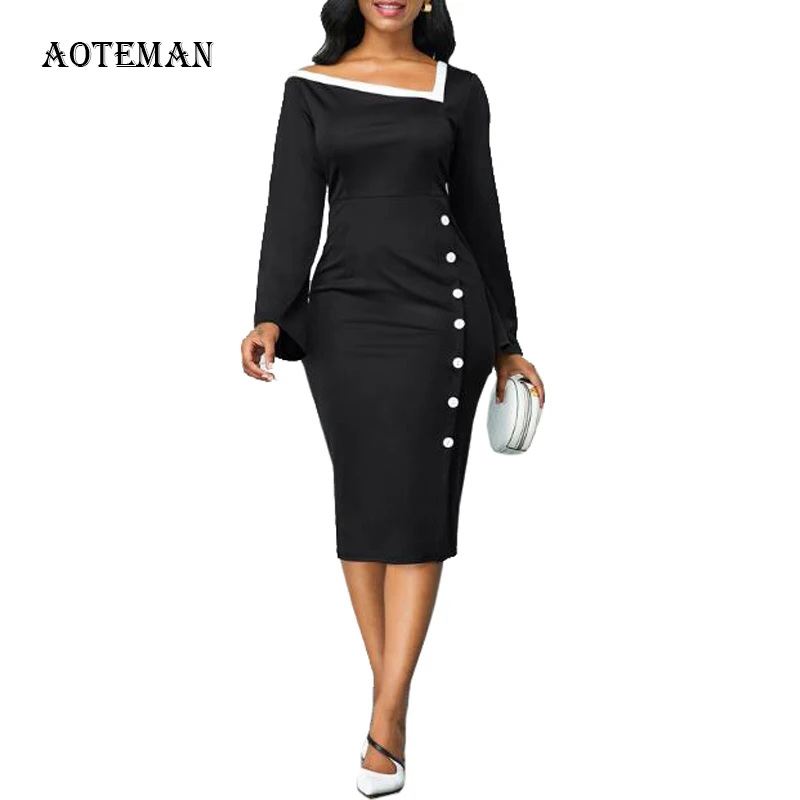 Осенне зимнее женское платье 2019 повседневное размера плюс узкое из кусков