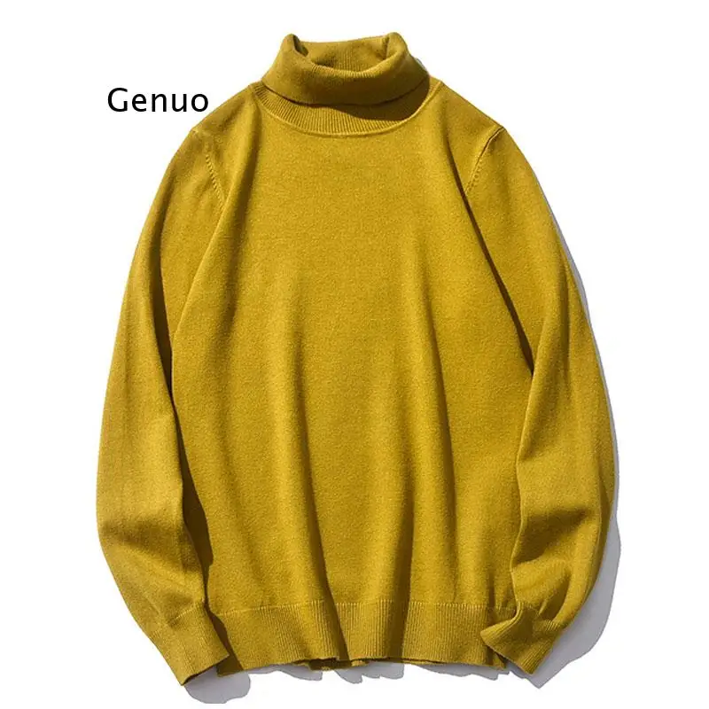 Мужская теплая водолазка повседневный удобный пуловер плотный свитер для осени