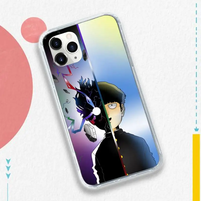 

Mob psycho 100 Anime pattern Phone Case for iPhone 11 12 pro XS MAX 8 7 6 6S Plus X 5S SE 2020 XR