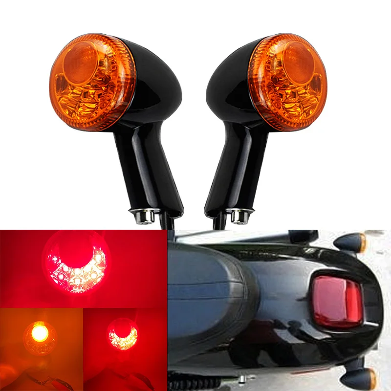 Мотоцикл Задний сигнал поворота индикатор LED оранжевый свет Тормоз Запуск Подходит для H-arley Sportster XL883 XL1200 1994-2016.