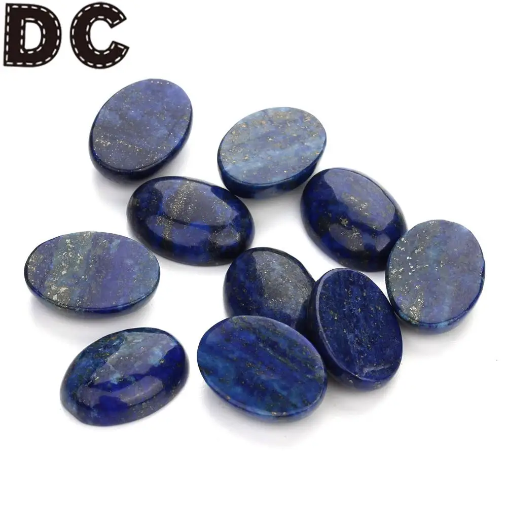 10 шт./Лот бусины из натурального камня с кабошоном овальные лазурита диаметр х4/13