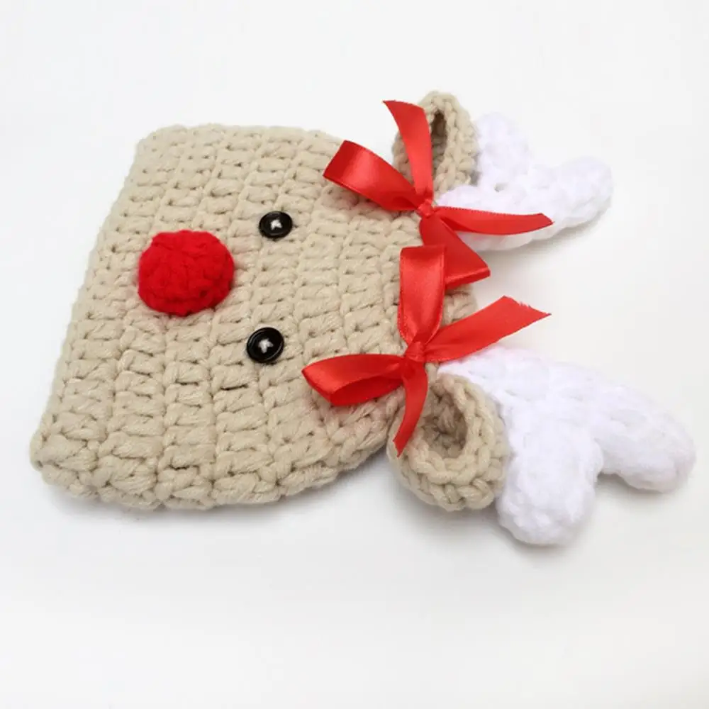 Behogar Красивые Вязаные гольфы в полоску теплая мягкая хлопковая шапка Кепка с