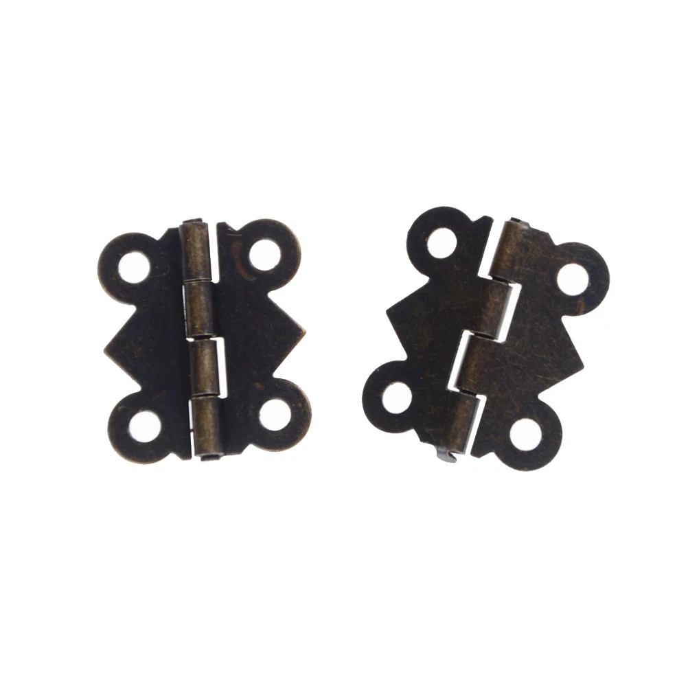 12pcs Мини Бабочка стиль петли для кукол дома шкатулка-бронза W/srew 20x17mm |