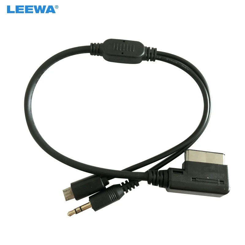 

LEEWA 8X Car Audio Music AMI MDI MMI Interface To 3.5mm Male Micro USB AUX Cable For Audi S5/Q5/Q7/A4L/A3/A5/A7/TT Wire Adapter