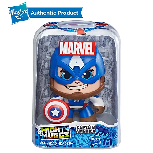 1 Hasbro Мстители Marvel Mighty Muggs Капитан Америка Человек-паук Халк Грут 3 мимики Коллекционная фигурка игрушка подарок - Цвет: 1