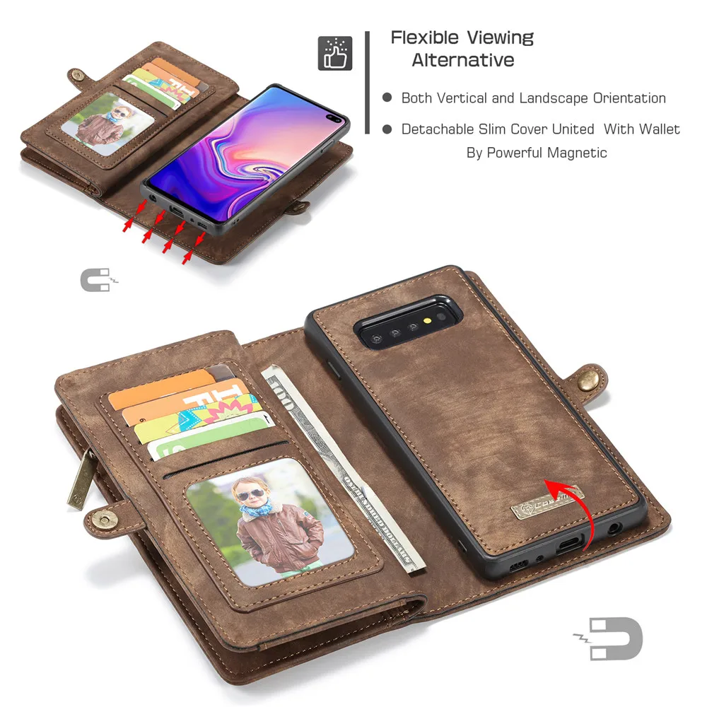 Флип-кейс для Samsung Galaxy Note 20 Ultra S20 FE Plus S10 10 S9 S8 S7 Edge чехол-кошелек 2 в 1 кожаный чехол |