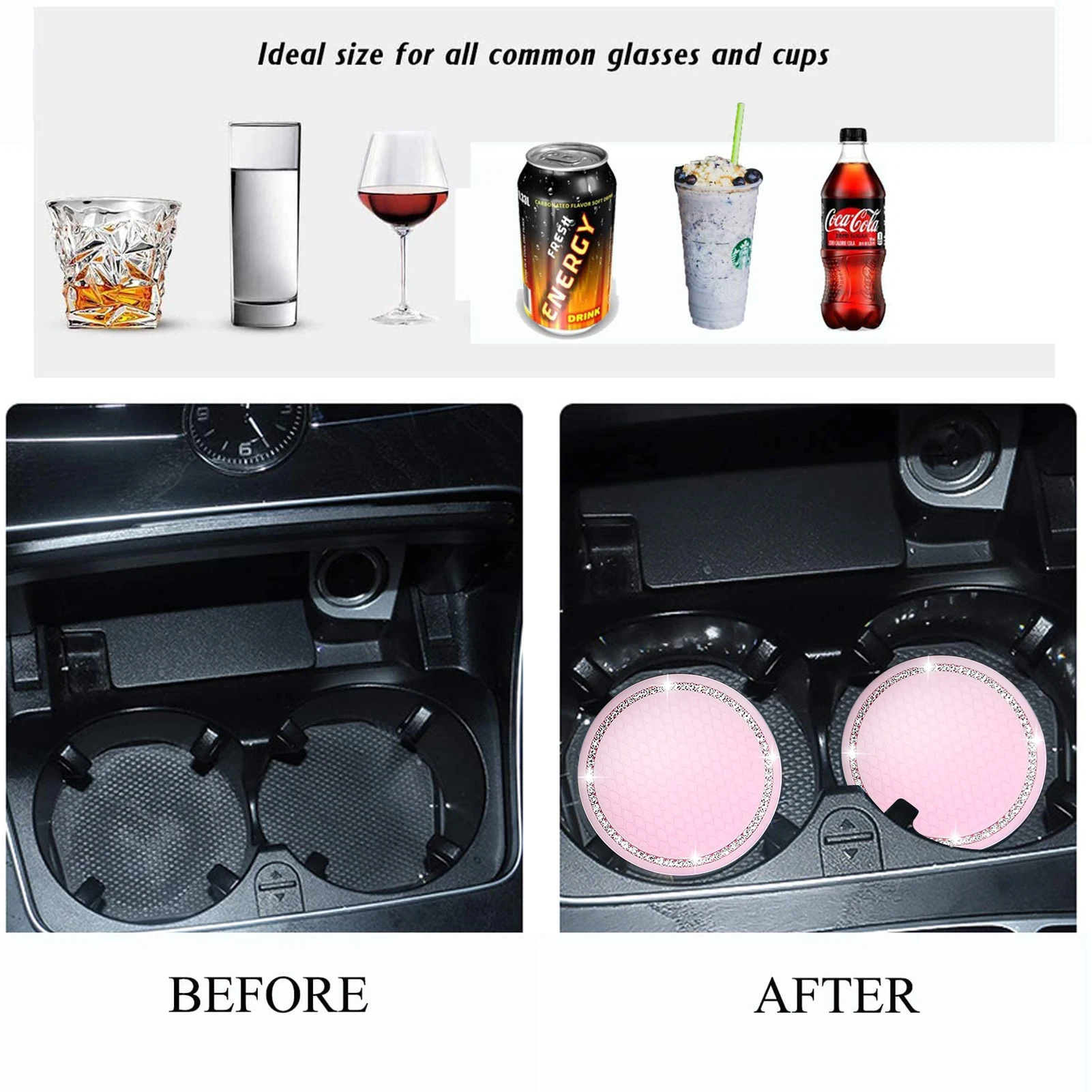 

Water Coaster Creative Cute Storage Mat Car Anti-slip Mat Anhigh-quality PVC Anti-slip Coaster Auto Interior Accessories Hot