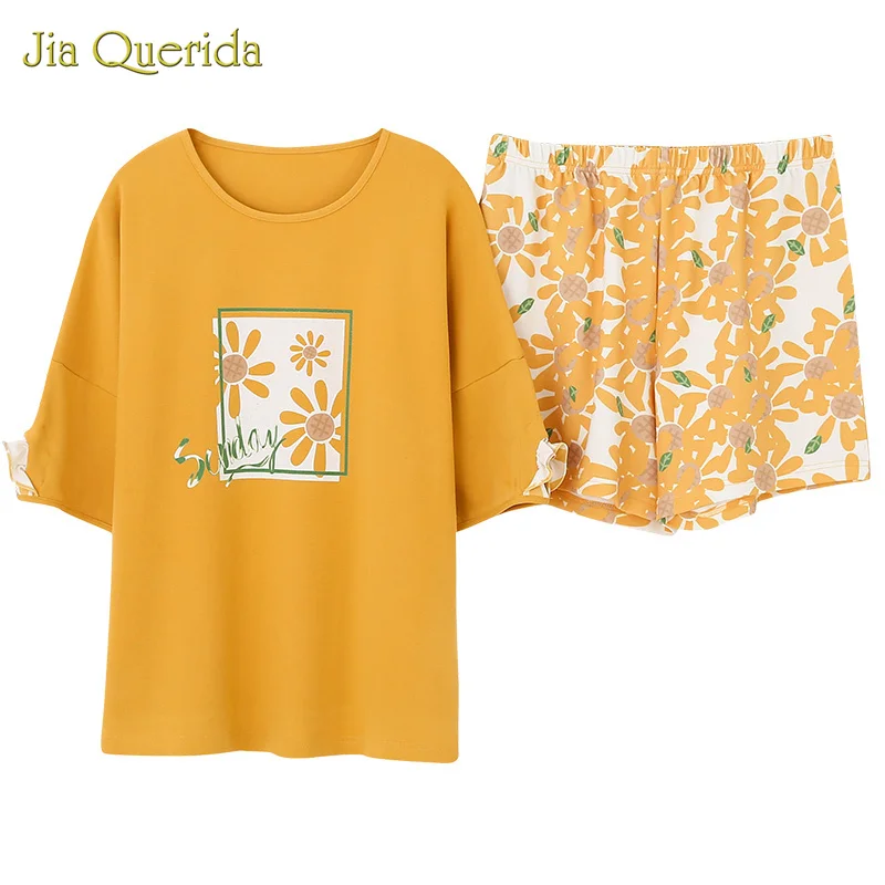 Homeclothes Homesuit Short Sleeve Pants Womens Pajamas Crew Neck Set Sleepwear Soft Fashion Style | Женская одежда