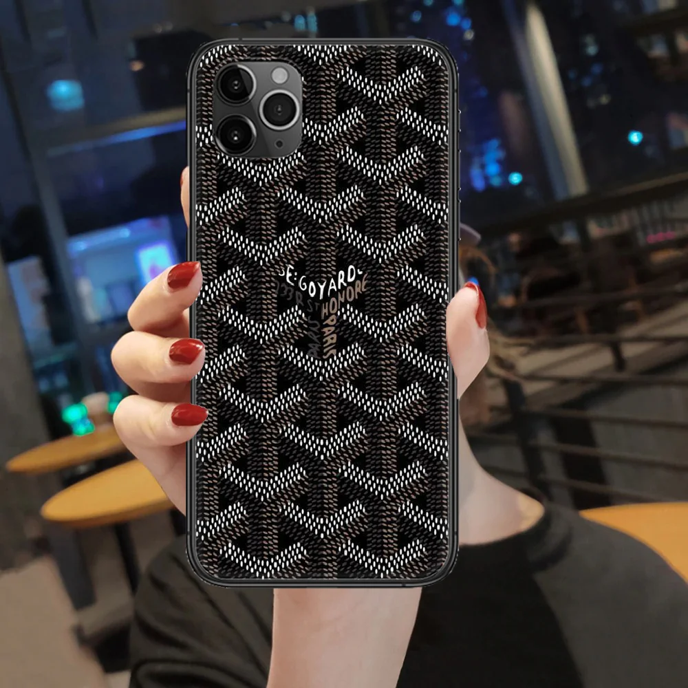 

GOYARDS Design Colourful Phone Case Cover Hull For iphone 5 5s se 2 6 6s 7 8 12 mini plus X XS XR 11 PRO MAX black pretty prime