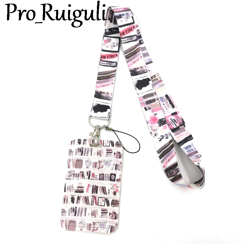 

Reading Books Bookshelf Key lanyard Car KeyChain ID Card Pass Gym Mobile Phone Badge Kids Key Ring Holder Jewelry Decorations