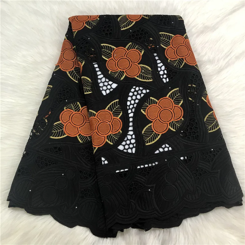 Швейцарская кружевная ткань с камнями 5 ярдов новейшая Африканская Хлопковая