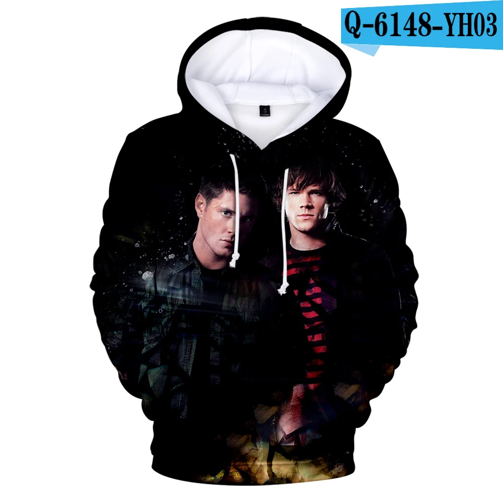 Свитшот мужской/женский сверхнатуральный худи с 3D рисунком в стиле хип-хоп