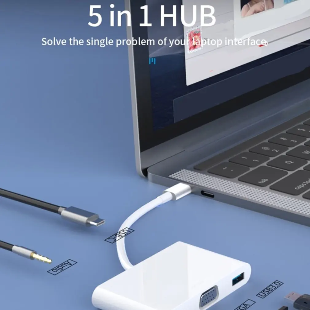 

USB Hub Multifunctional Hub Type-C Dock PP5A 5 In 1 5-in-1 Docking Station Portable Multi Function Interface Expansion