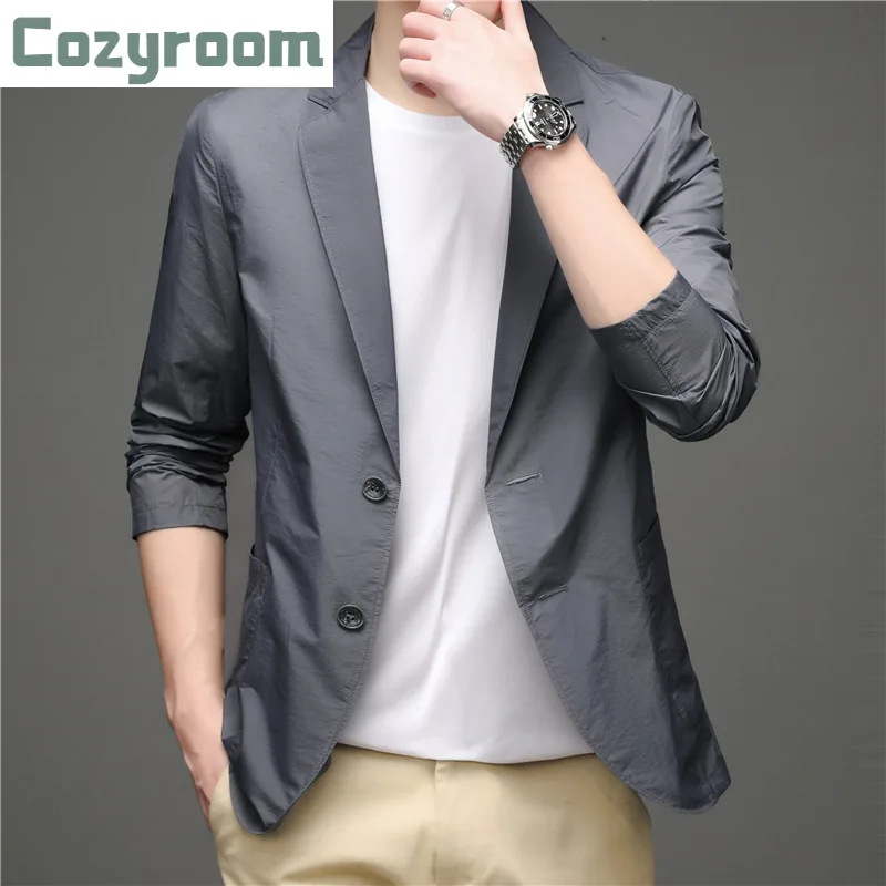 

Мужской повседневный Блейзер, светильник и свободный однослойный дышащий маленький пиджак, модная Солнцезащитная одежда для весны и лета