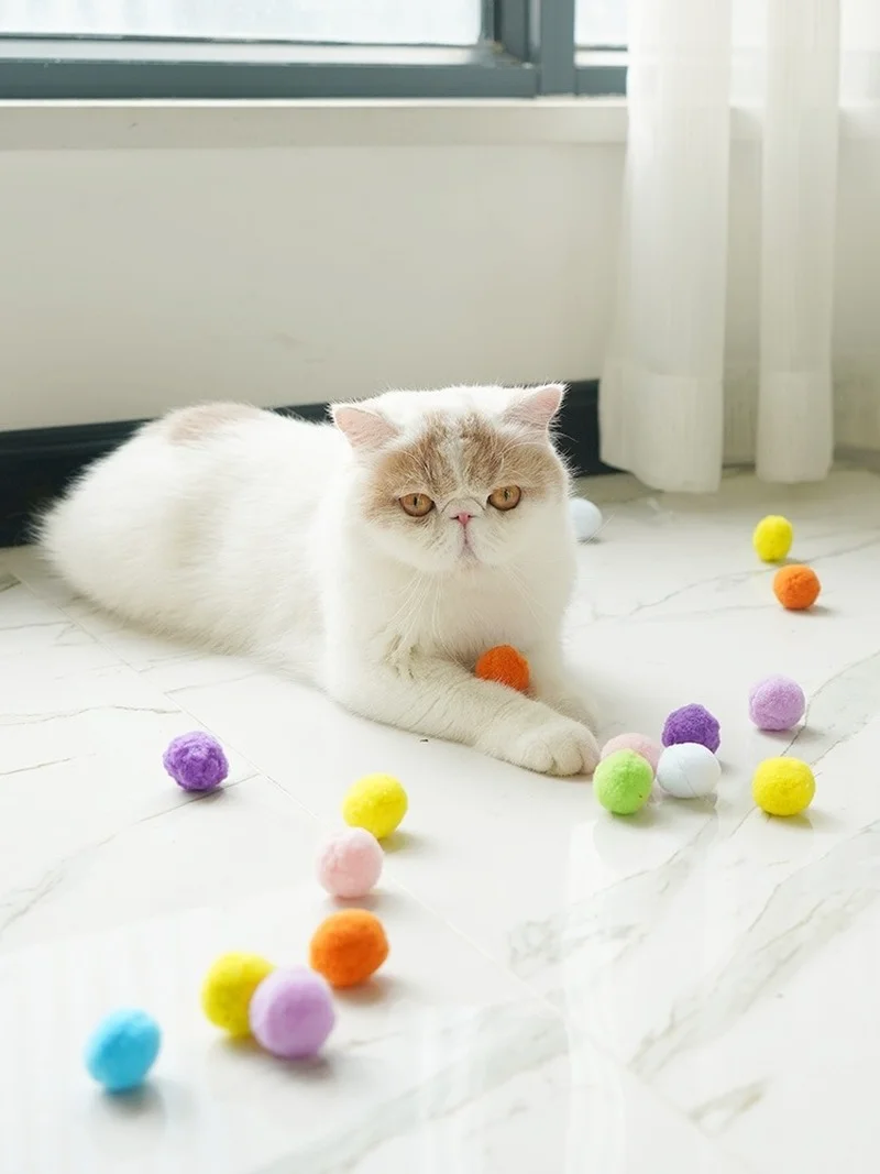 

Cat Toys Stretch Plush Ball Cats Toy Balls Creative Colorful Interactive Pom Pom Fidget Chew Dropshipping Pet Accessories강아지
