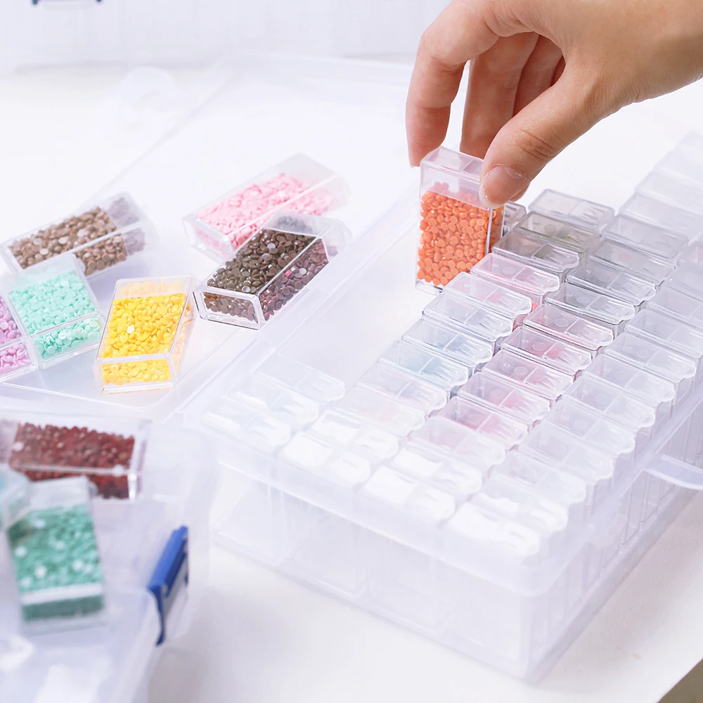 

64 bottles bead storage box 5d diamond painting tool accessories mosaic diamond embroidery accessories storage box