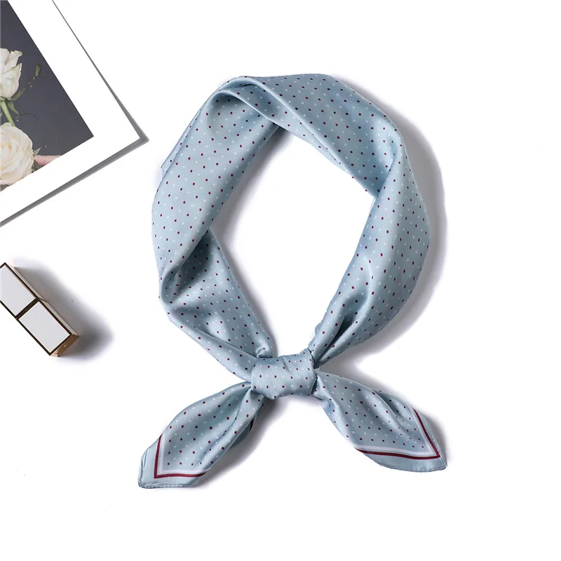 Новые модные шарфы квадратный женский маленький горошек Шелковый шарф с