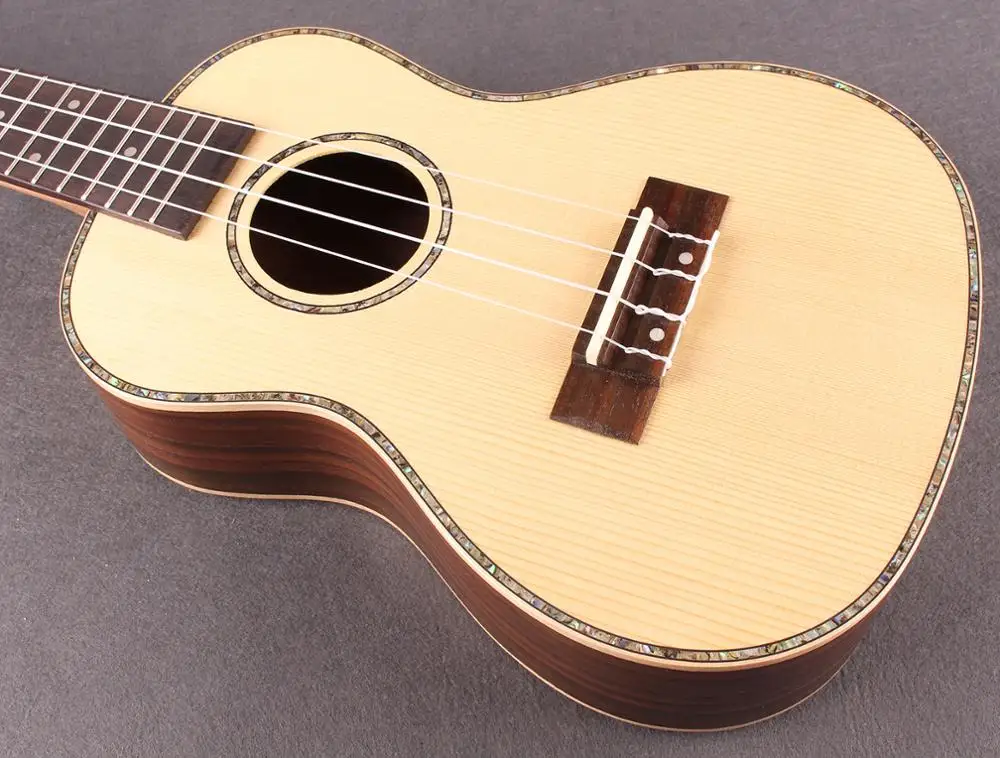 Concert Ukulele !! Solid Spruce Top! Rosewood Side and Back! укулеле 4 струны strings Guitar With EVA hard Case | Спорт и