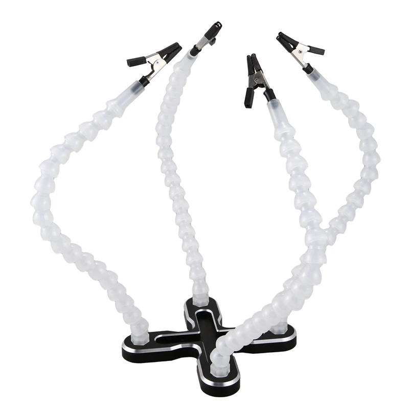 

Hand Soldering PCB Holder Tool Four Arms Helping Hands Crafts Workshop Helping Station Non-Slip Aluminum Plier