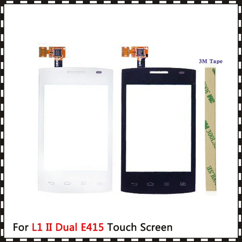

Высококачественный сенсорный экран 3,7 дюйма для LG Optimus LG L1 II L1II E410 и Dual E415, дигитайзер, сенсор, внешняя стеклянная панель объектива