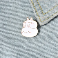 fat bunny rabbits enamel pins brooch lapel pin shirt bag badge cartoon animal jewelry gift for kids friends