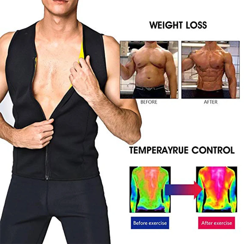 YBFDO пояс для похудения живота Для мужчин жилет Body Shaper неопрена молния сверху