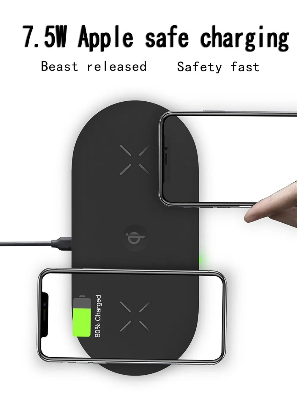 3 в 1 Qi Беспроводная зарядная площадка для iPhone 11 Pro XS XR X 8 10 Вт быстрая Qi Беспроводная зарядная док-станция для телефона Apple Watch AirPods 2