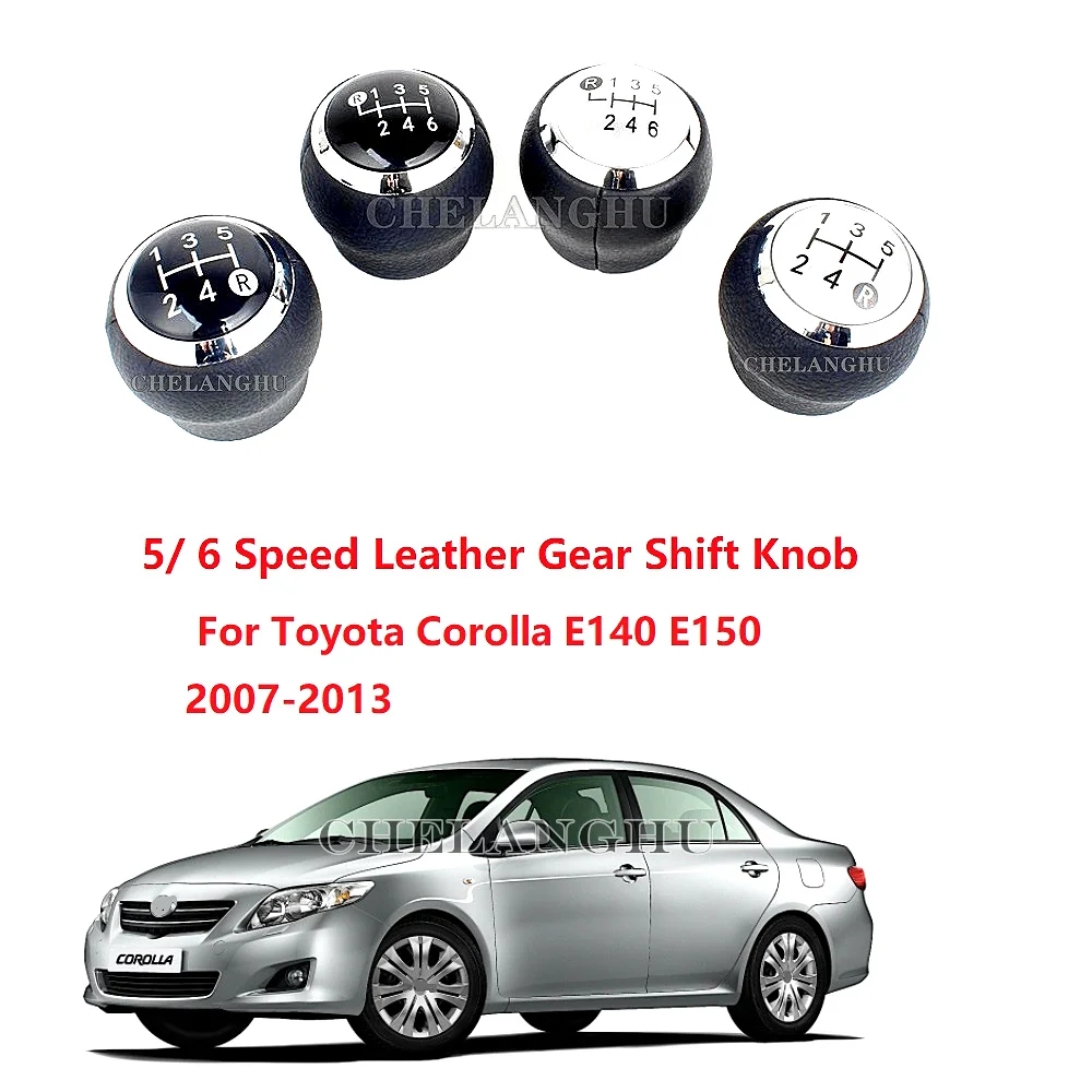 5 / 6 Speed Car Leather Cover Gear Stick Shift Knob Lever For Toyota Corolla E140 E150 2007 2008 2009 2010 2011 2012 2013