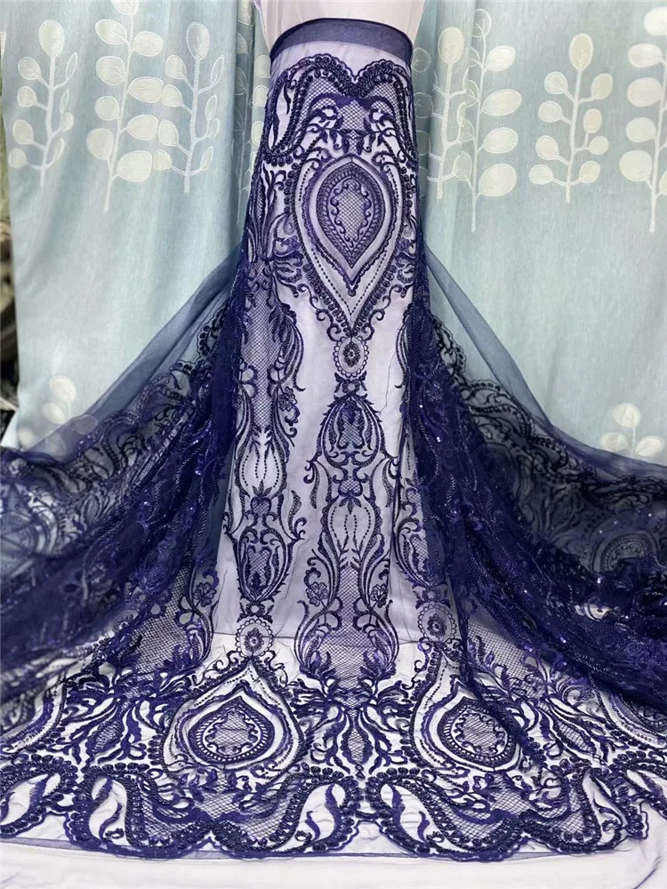 

Новейшая африканская кружевная ткань 2020, высококачественное бархатное кружево с блестками, французская кружевная ткань для нигерийского с...