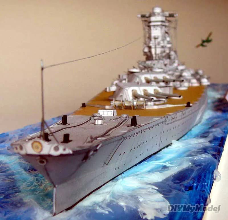DIYMyModeI-Battleship de la Segunda Guerra Mundial de Jap&oacute;n, Yamato 1:400, bricolaje, manualidades, Kit de papel, hecho a mano juguete, rompecabezas, regalo, utillaje de pel&iacute;cula-4