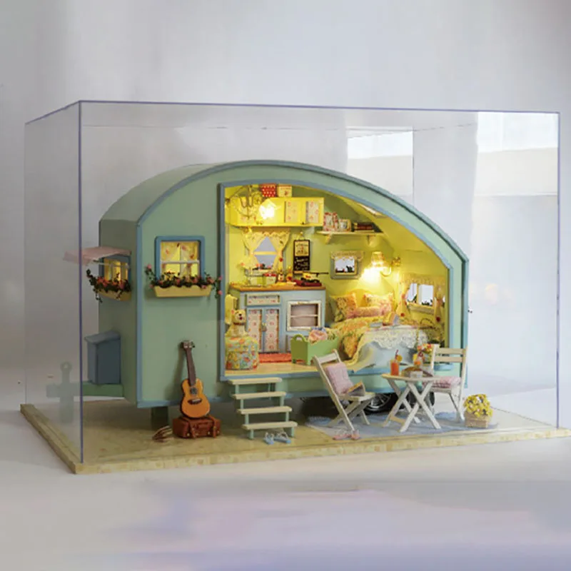 

New DIY Miniature Assemble Wooden Doll Houses Furniture Kit Toys for Kids Christmas Birthday Gifts