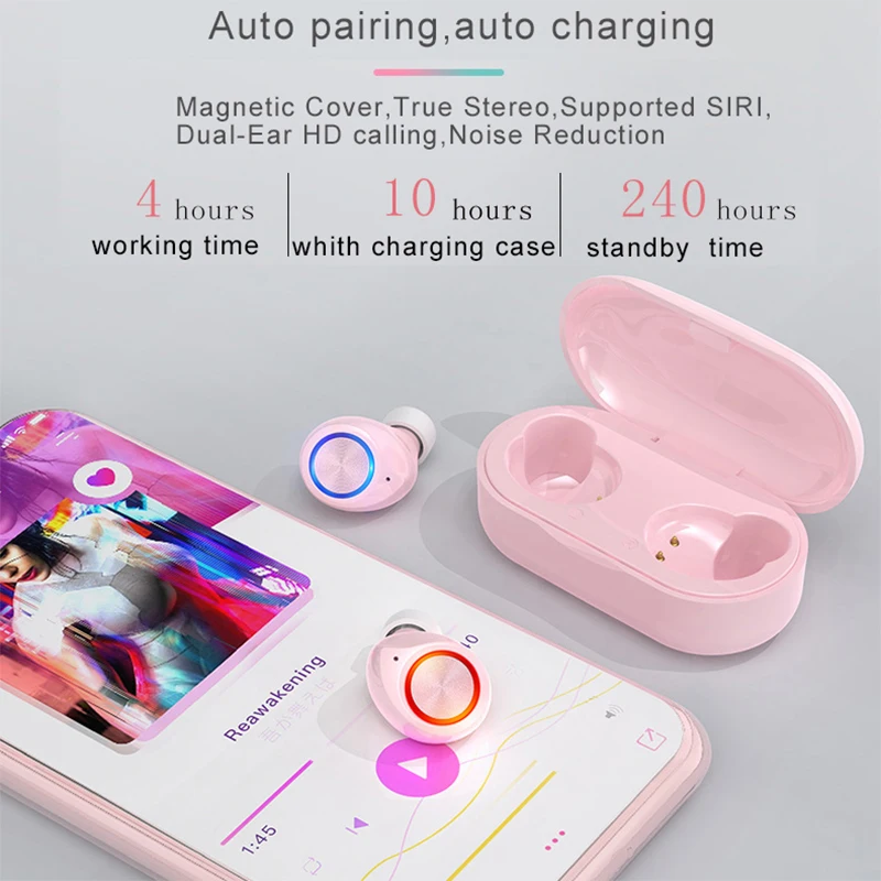 Беспроводные наушники TWS с микрофоном Bluetooth гарнитура для iPhone Xiaomi Huawei