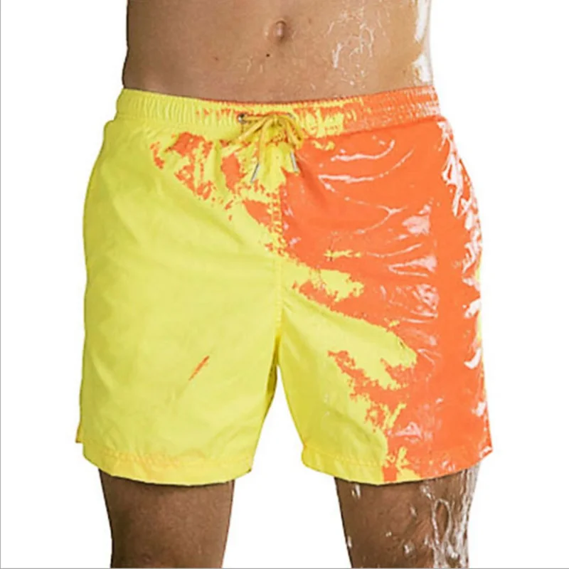

2021 new men's products, water-changing swimming trunks, beach trunks, men's large-size quick-drying five-cent pants.
